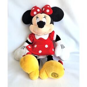 Minnie Mouse Fuzzy Plush Toy Disneyland Disney Parks Walt Disney World 17 Inches